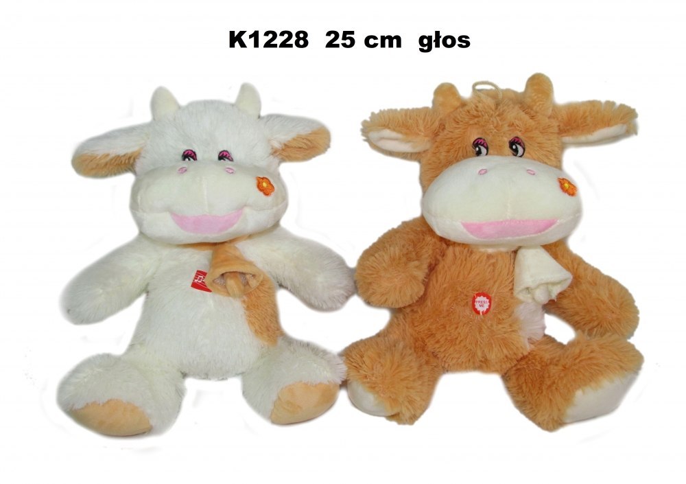 MUCCA DI PELUCHE CON VOCE 25CM SEDUTA SA DOMENICA